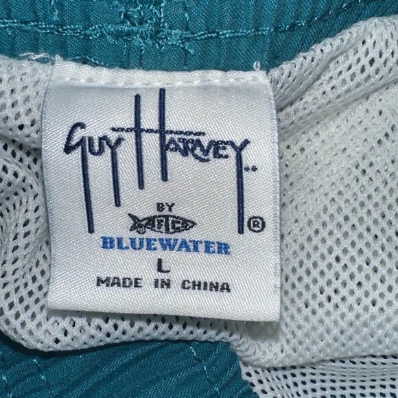 Guy Harvey By AFTCO‎ Blue 5" Bathing Suit Trunks Size Large - Picture 7 of 8